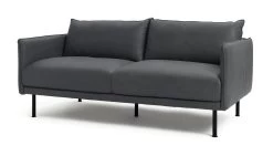 Habitat Moore Leather 3 Seater Sofa - Dark Grey -Sofa Discount Store 1159455 R Z002A