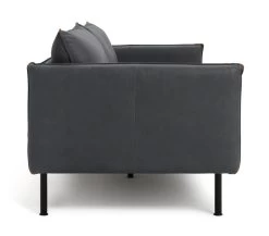 Habitat Moore Leather 3 Seater Sofa - Dark Grey -Sofa Discount Store 1159455 R Z004A