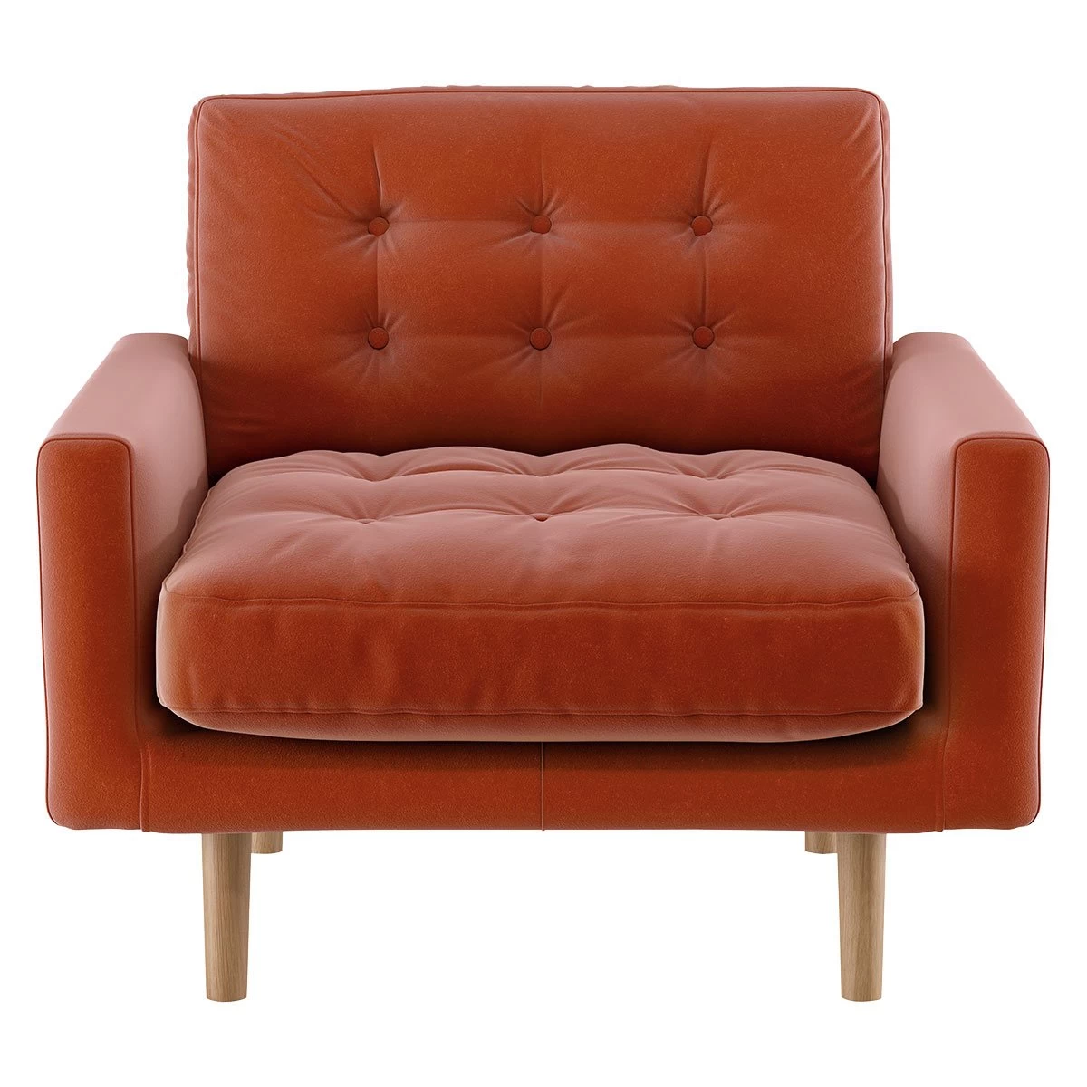 Habitat Fenner Velvet Accent Chair - Orange 3 Habitat Fenner Velvet Accent Chair - Orange