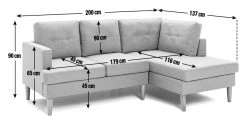 Habitat Joshua Self Assembly Right Hand Corner Sofa – Grey -Sofa Discount Store 1185601 R E001