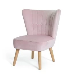 Habitat Alexis Velvet Cocktail Chair - Pink -Sofa Discount Store 1341225 R Z002A