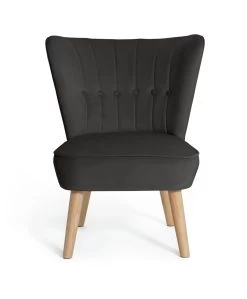 Habitat Alexis Velvet Cocktail Chair - Charcoal