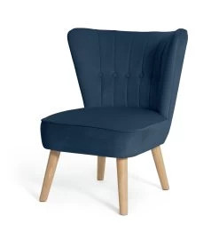 Habitat Alexis Velvet Cocktail Chair - Navy -Sofa Discount Store 1341270 R Z002A