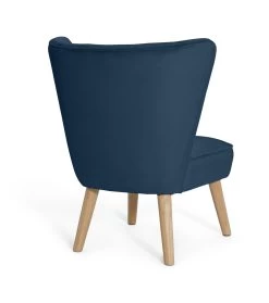 Habitat Alexis Velvet Cocktail Chair - Navy -Sofa Discount Store 1341270 R Z003A