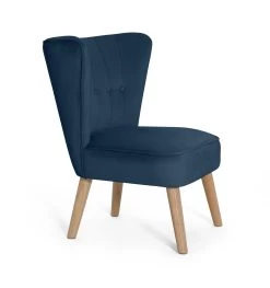 Habitat Alexis Velvet Cocktail Chair - Navy -Sofa Discount Store 1341270 R Z004A