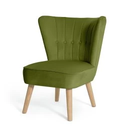 Habitat Alexis Velvet Cocktail Chair - Olive -Sofa Discount Store 1341287 R Z002A