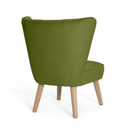 Habitat Alexis Velvet Cocktail Chair - Olive -Sofa Discount Store 1341287 R Z003A