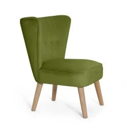 Habitat Alexis Velvet Cocktail Chair - Olive -Sofa Discount Store 1341287 R Z004A