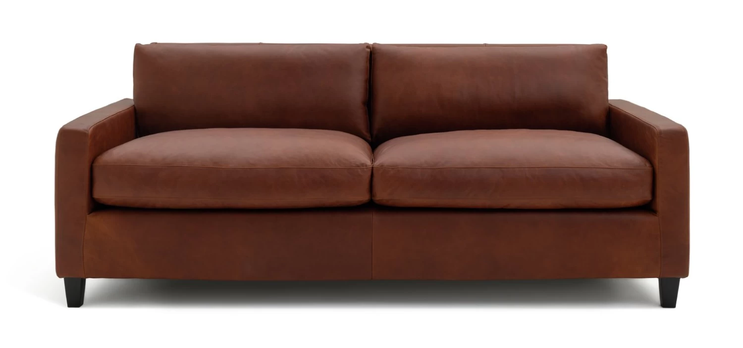 Habitat Chester Leather 3 Seater Sofa - Dark Feet - Tan 3 Habitat Chester Leather 3 Seater Sofa - Dark Feet - Tan