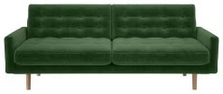 Habitat Fenner Velvet 3 Seater Sofa - Moss Green