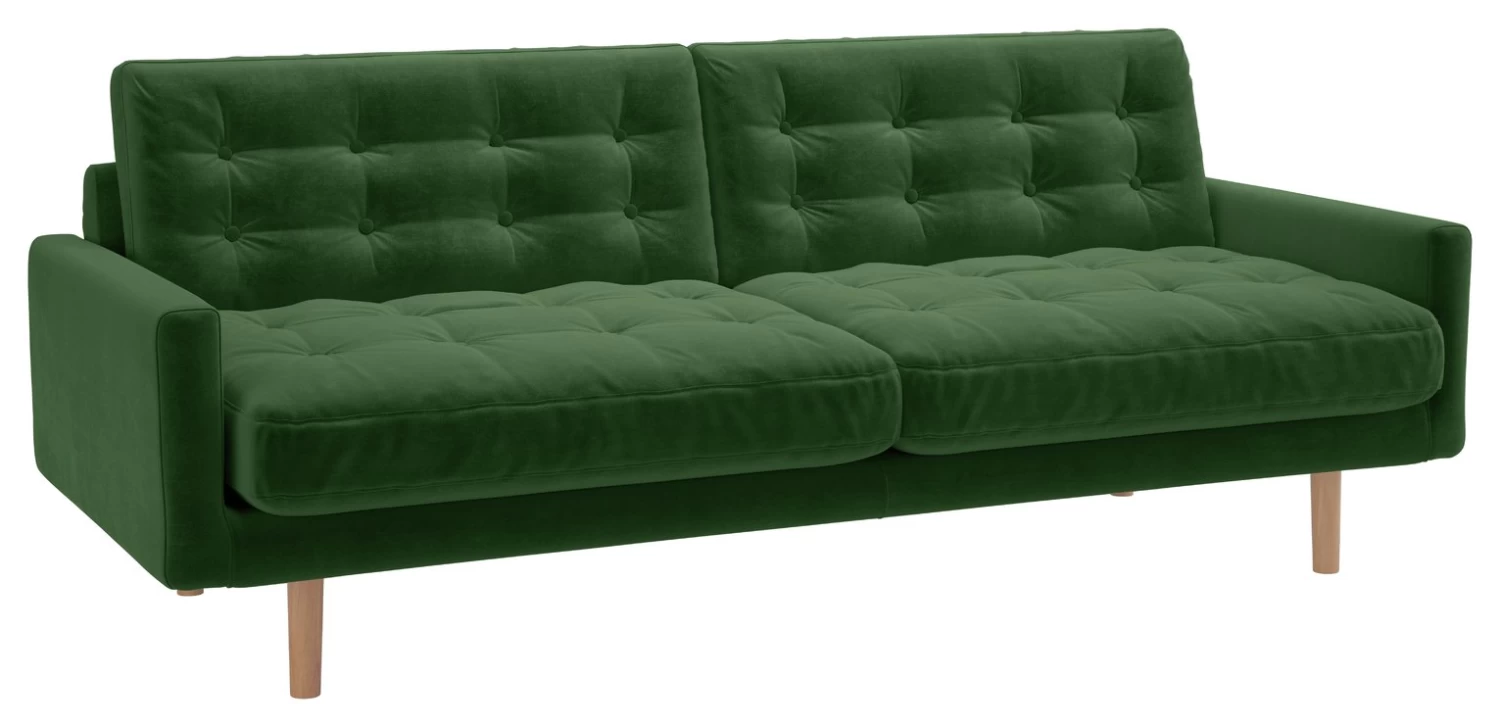 Habitat Fenner Velvet 3 Seater Sofa - Moss Green 9 Habitat Fenner Velvet 3 Seater Sofa - Moss Green - Image 7