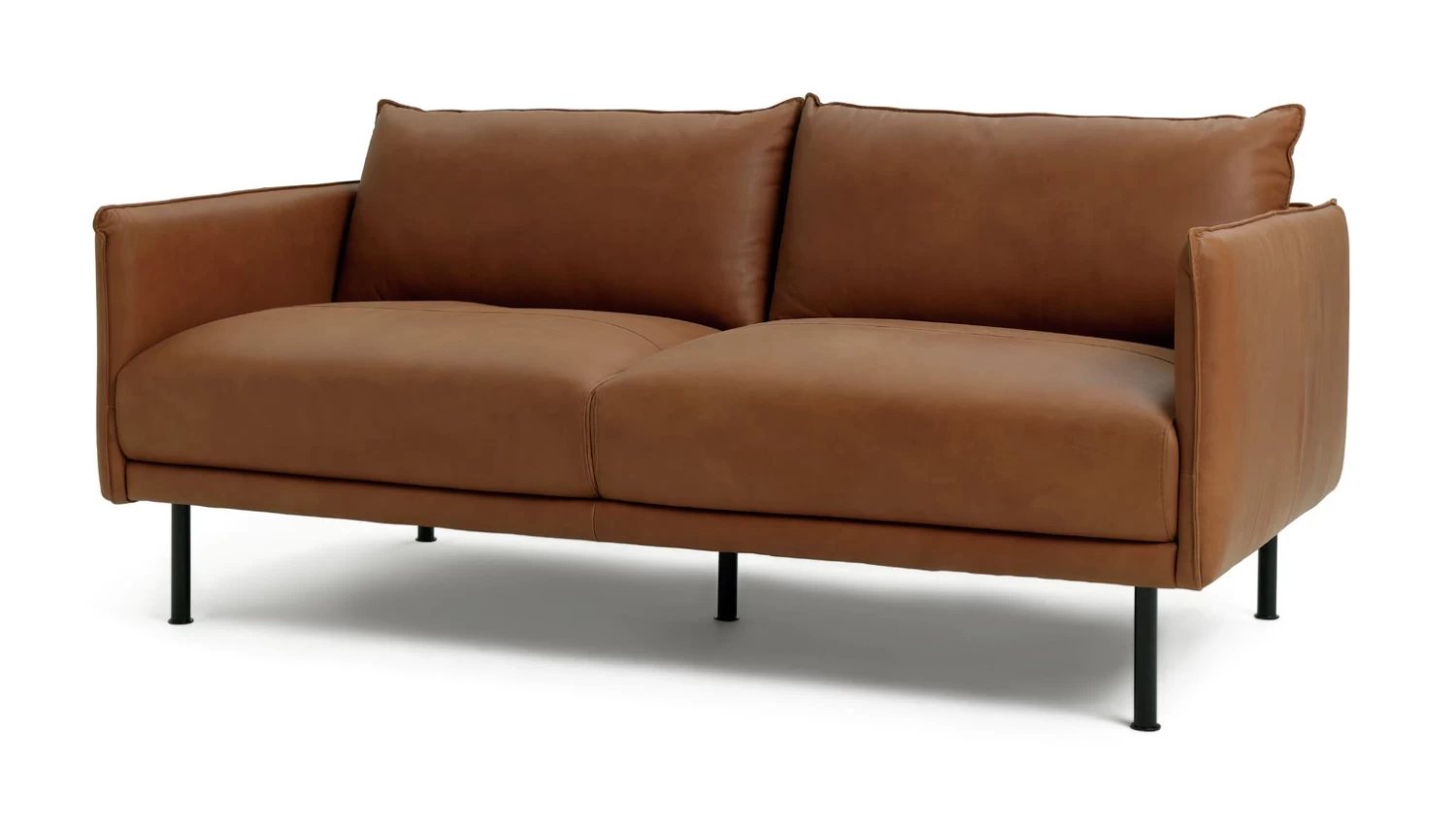 Habitat Moore Leather 3 Seater Sofa - Tan 7 Habitat Moore Leather 3 Seater Sofa - Tan - Image 5