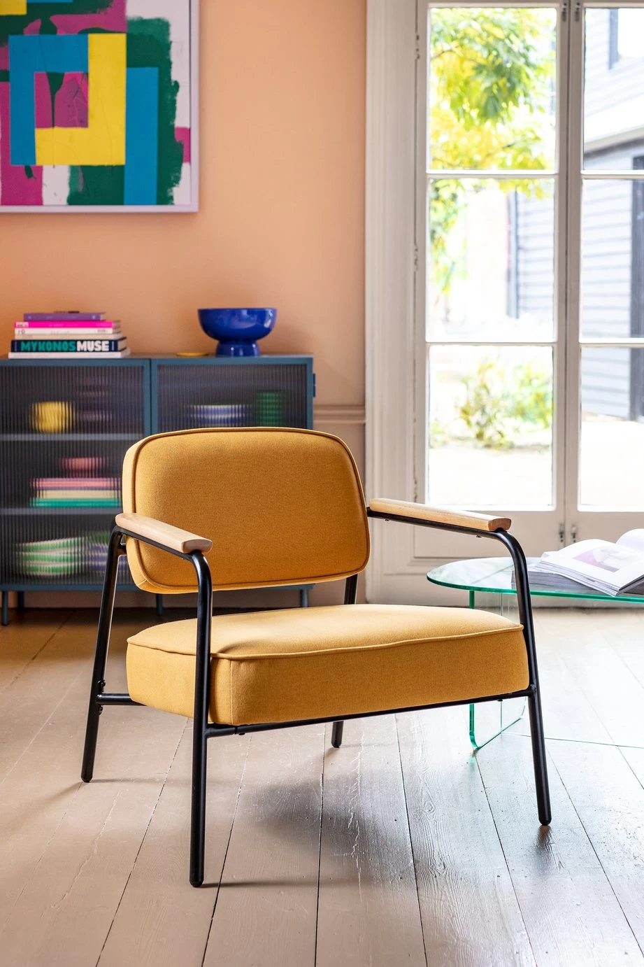 Habitat Jesper Fabric Accent Chair - Yellow 12 Habitat Jesper Fabric Accent Chair - Yellow - Image 10