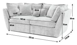 Habitat Jacques Large 3 Seater Sofa - Grey -Sofa Discount Store 1402542 R E001