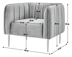 Habitat Lola Velvet Armchair - Charcoal 13 Habitat Lola Velvet Armchair - Charcoal -Sofa Discount Store 1930825 R E001