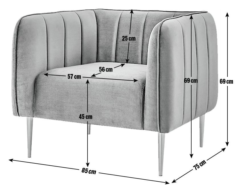 Habitat Lola Velvet Armchair - Charcoal 6 Habitat Lola Velvet Armchair - Charcoal - Image 4