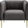 Habitat Lola Velvet Armchair - Charcoal -Sofa Discount Store 1930825 R Z001A