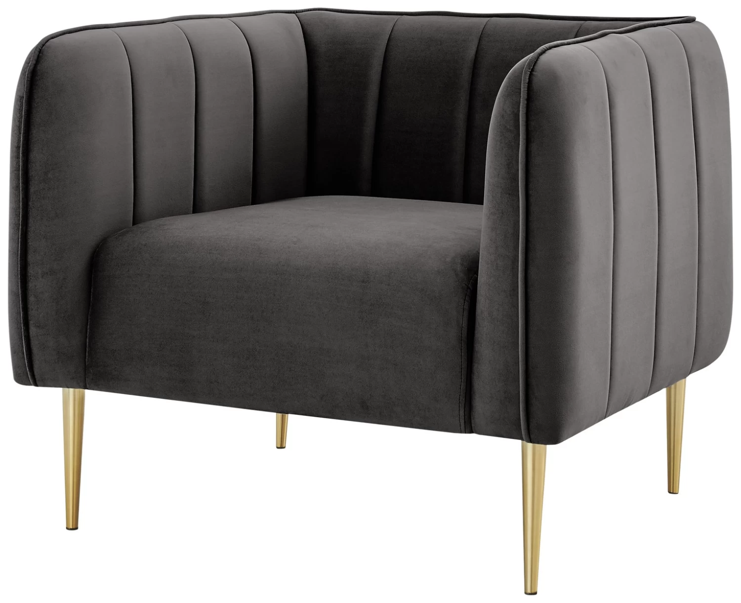 Habitat Lola Velvet Armchair - Charcoal 7 Habitat Lola Velvet Armchair - Charcoal - Image 5