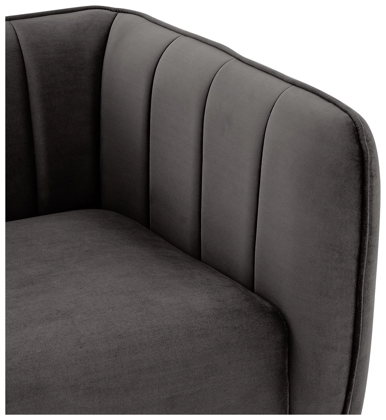Habitat Lola Velvet Armchair - Charcoal 9 Habitat Lola Velvet Armchair - Charcoal - Image 7