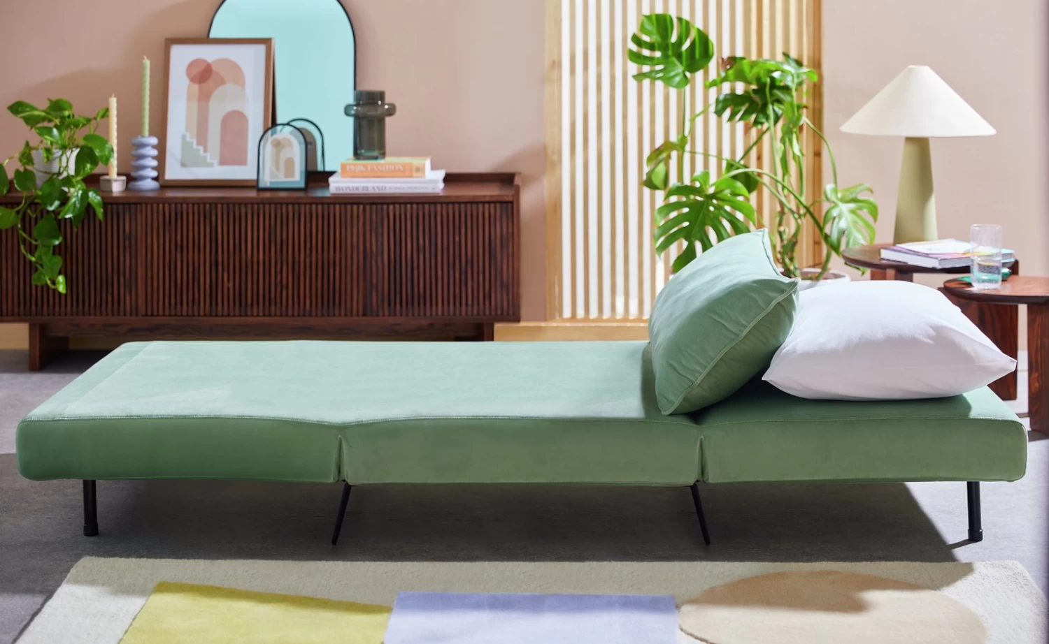 Habitat Roni Single Velvet Chairbed - Mint Green 4 Habitat Roni Single Velvet Chairbed - Mint Green - Image 2