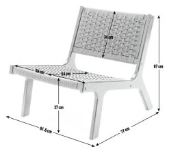 Habitat Faro Woven Paper Rope And Oak Accent Chair - Natural -Sofa Discount Store 1950991 R E001