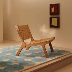 Habitat Faro Woven Paper Rope And Oak Accent Chair - Natural -Sofa Discount Store 1950991 R Z001C