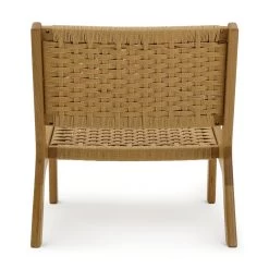 Habitat Faro Woven Paper Rope And Oak Accent Chair - Natural -Sofa Discount Store 1950991 R Z003A