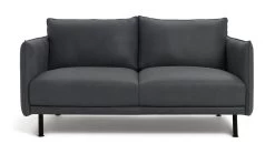 Habitat Moore Leather 2 Seater Sofa - Dark Grey