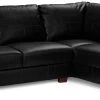 Habitat Salisbury Leather Left Hand Corner Sofa - Black