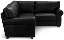 Habitat Salisbury Leather Left Hand Corner Sofa - Black -Sofa Discount Store 1954526 R Z003A