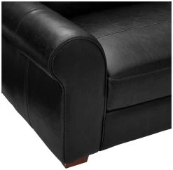 Habitat Salisbury Leather Left Hand Corner Sofa - Black -Sofa Discount Store 1954526 R Z009A