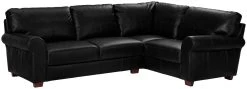 Habitat Salisbury Leather Left Hand Corner Sofa - Black -Sofa Discount Store 1954526 R Z015A