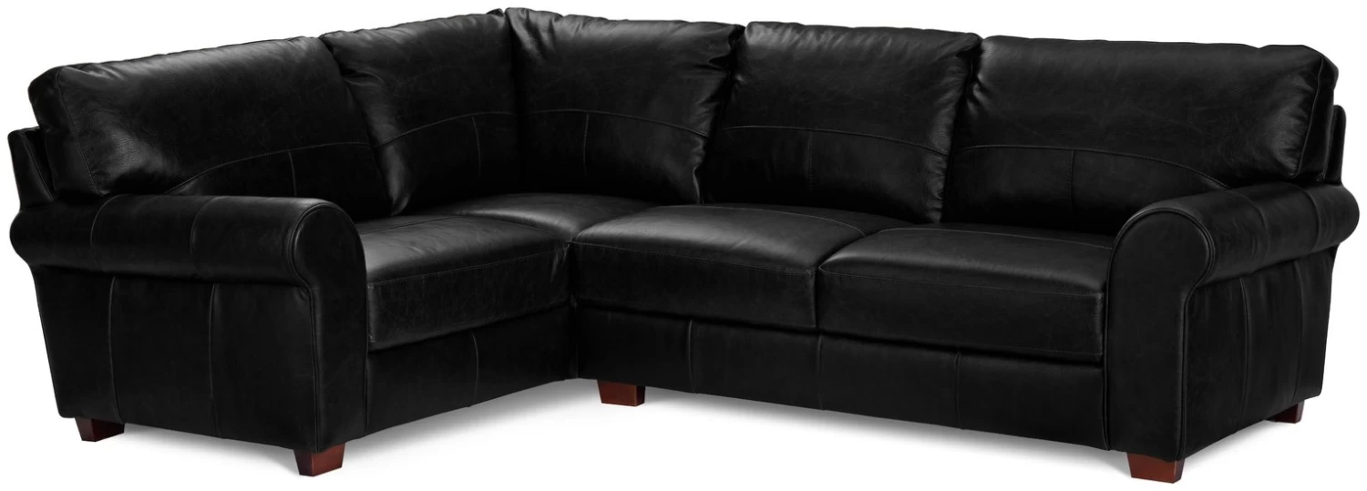 Habitat Salisbury Leather Right Hand Corner Sofa - Black 3 Habitat Salisbury Leather Right Hand Corner Sofa - Black