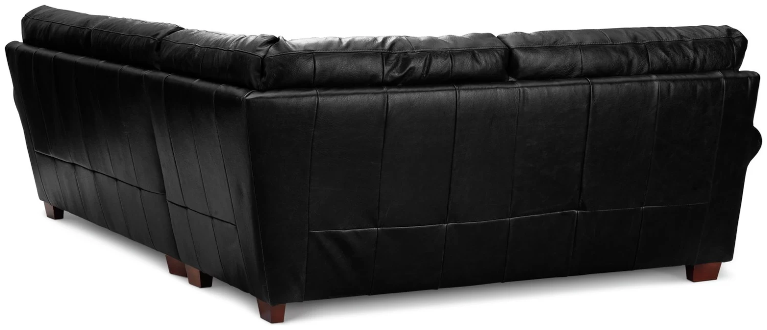 Habitat Salisbury Leather Right Hand Corner Sofa - Black 7 Habitat Salisbury Leather Right Hand Corner Sofa - Black - Image 5