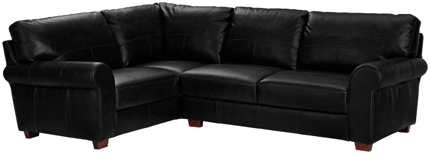 Habitat Salisbury Leather Right Hand Corner Sofa - Black 9 Habitat Salisbury Leather Right Hand Corner Sofa - Black - Image 7