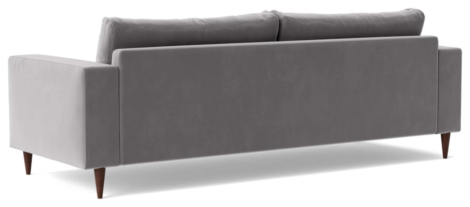 Swoon Evesham Velvet 3 Seater Sofa - Silver Grey 8 Swoon Evesham Velvet 3 Seater Sofa - Silver Grey - Image 6