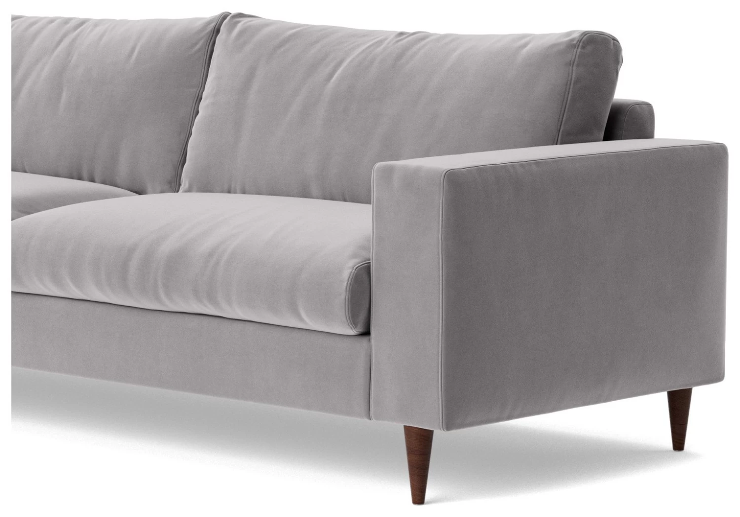 Swoon Evesham Velvet 3 Seater Sofa - Silver Grey 7 Swoon Evesham Velvet 3 Seater Sofa - Silver Grey - Image 5