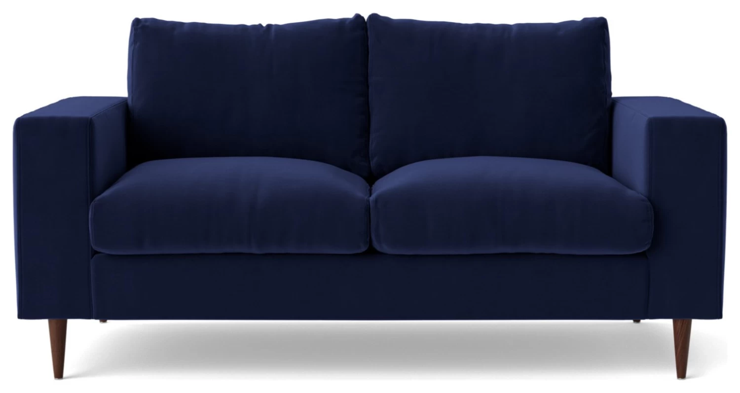 Swoon Evesham Velvet 2 Seater Sofa - Ink Blue 3 Swoon Evesham Velvet 2 Seater Sofa - Ink Blue