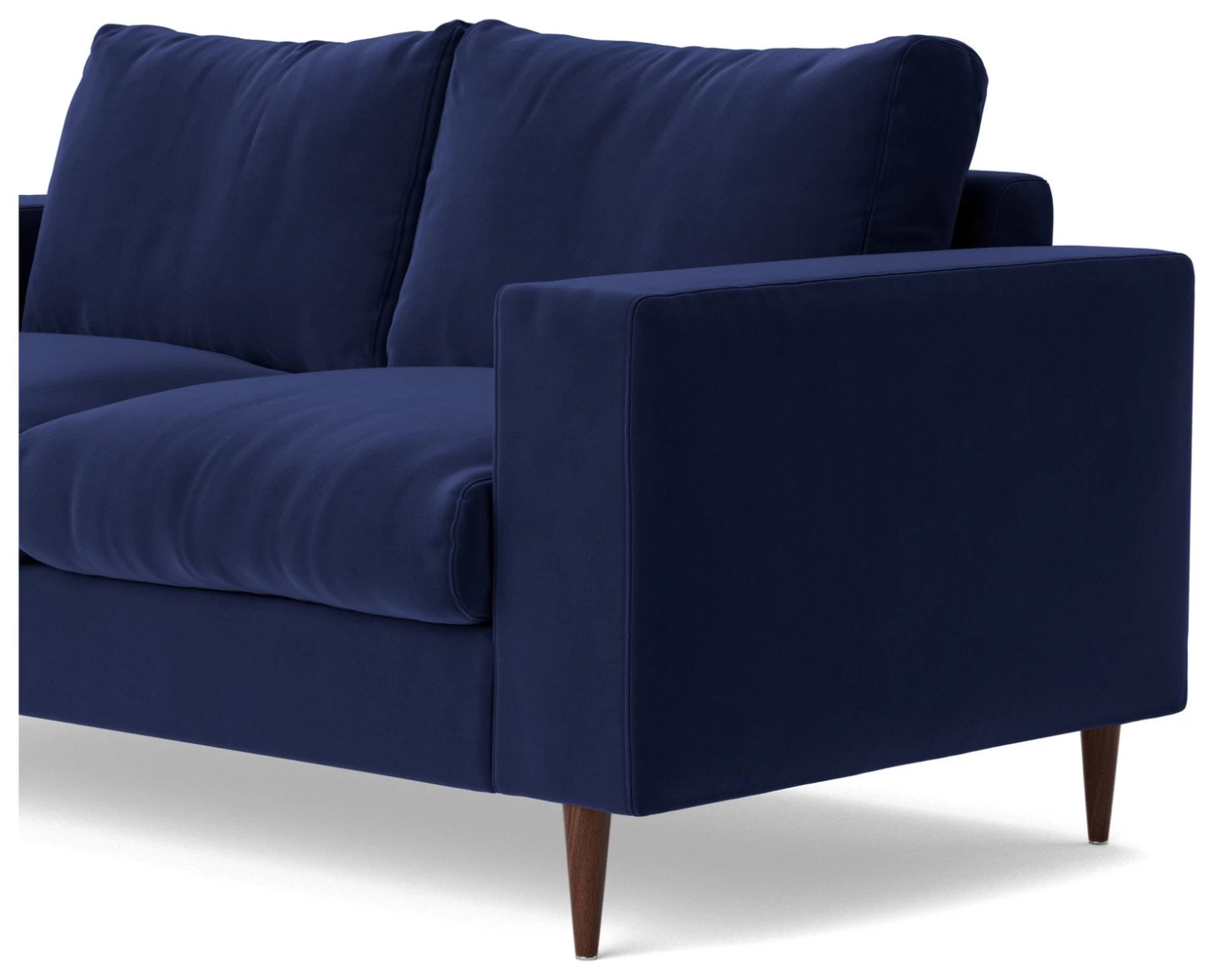 Swoon Evesham Velvet 2 Seater Sofa - Ink Blue 7 Swoon Evesham Velvet 2 Seater Sofa - Ink Blue - Image 5