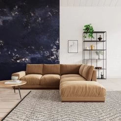 Swoon Denver Velvet Right Hand Corner Sofa - Biscuit 10 Swoon Denver Velvet Right Hand Corner Sofa - Biscuit -Sofa Discount Store 1972216 R Z001C