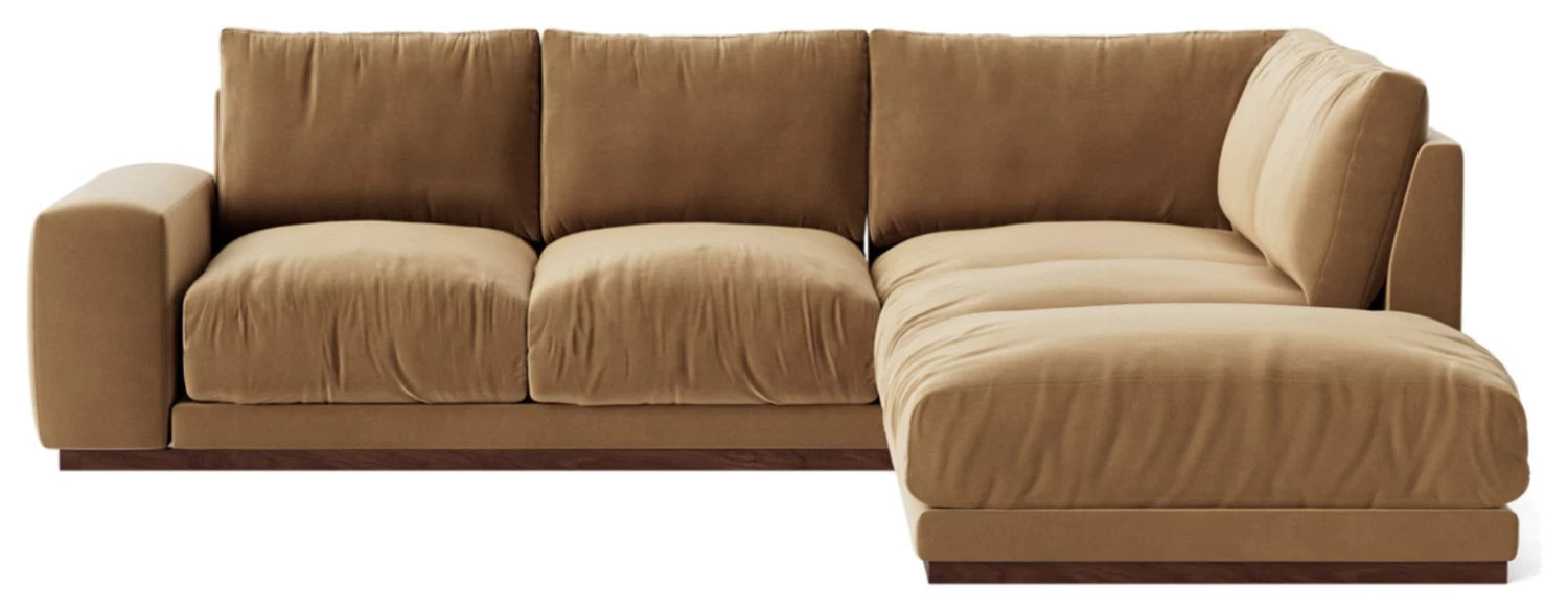 Swoon Denver Velvet Right Hand Corner Sofa - Biscuit 7 Swoon Denver Velvet Right Hand Corner Sofa - Biscuit - Image 5