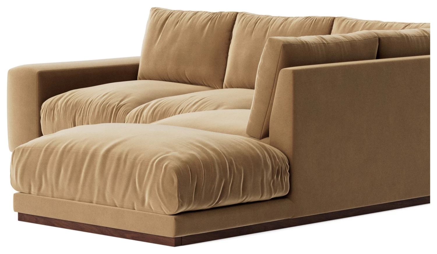 Swoon Denver Velvet Right Hand Corner Sofa - Biscuit 8 Swoon Denver Velvet Right Hand Corner Sofa - Biscuit - Image 6