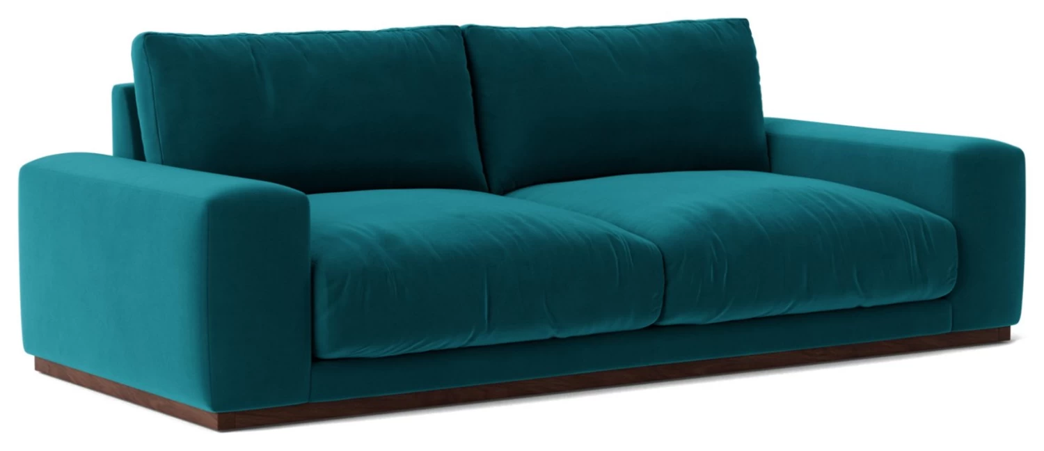 Swoon Denver Velvet 3 Seater Sofa- Kingfisher Blue 9 Swoon Denver Velvet 3 Seater Sofa- Kingfisher Blue - Image 7