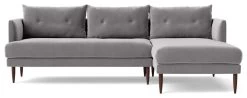 Swoon Kalmar Velvet Right Hand Corner Sofa - Silver Grey -Sofa Discount Store 1973239 R Z003A