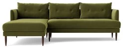 Swoon Kalmar Velvet Left Hand Corner Sofa - Fern Green -Sofa Discount Store 1973679 R Z002A