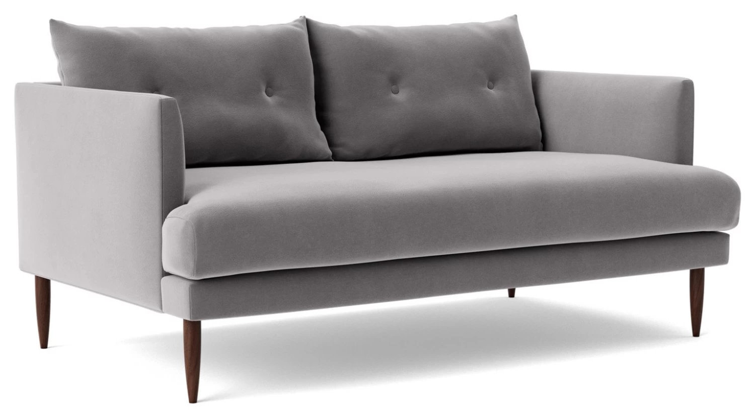 Swoon Kalmar Velvet 2 Seater Sofa - Silver Grey 9 Swoon Kalmar Velvet 2 Seater Sofa - Silver Grey - Image 7