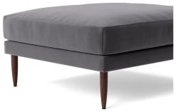 Swoon Kalmar Velvet Ottoman Footstool - Granite Grey -Sofa Discount Store 1974434 R Z004A