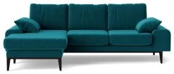 Swoon Tulum Velvet Left Hand Corner Sofa - Kingfisher Blue -Sofa Discount Store 1990360 R Z002A