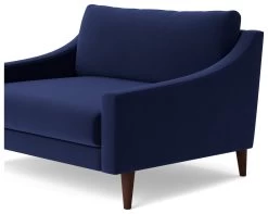 Swoon Turin Velvet Cuddle Chair - Ink Blue -Sofa Discount Store 1991493 R Z005A