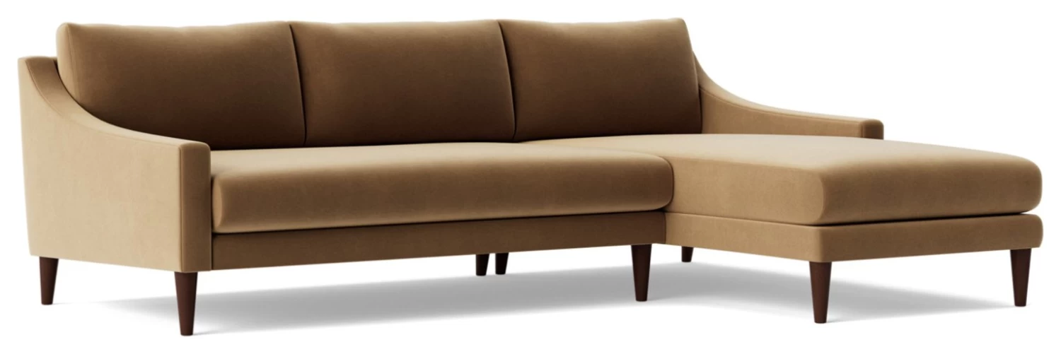Swoon Turin Velvet Right Hand Corner Sofa - Biscuit 3 Swoon Turin Velvet Right Hand Corner Sofa - Biscuit